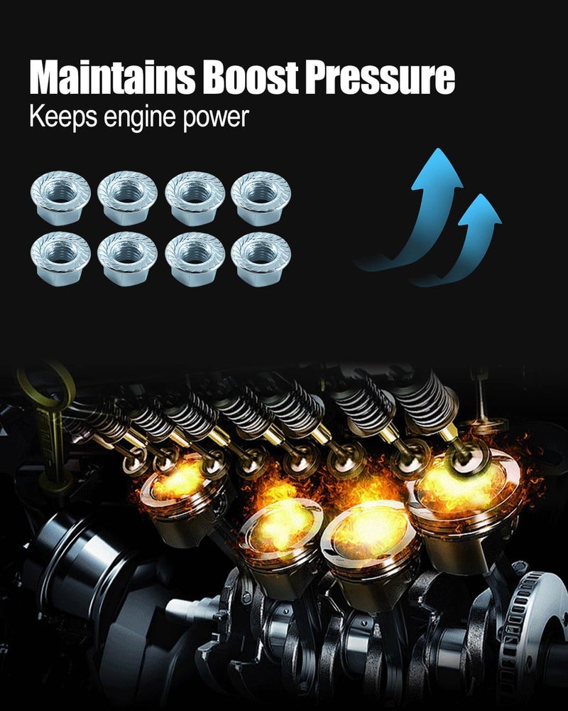 Vaticas Turbo Bolt and Nut Kit Fit for Subaru Outback Legacy Impreza WRX STi Forester, Replace 800910340 44059AA030 902370029 - Image 3